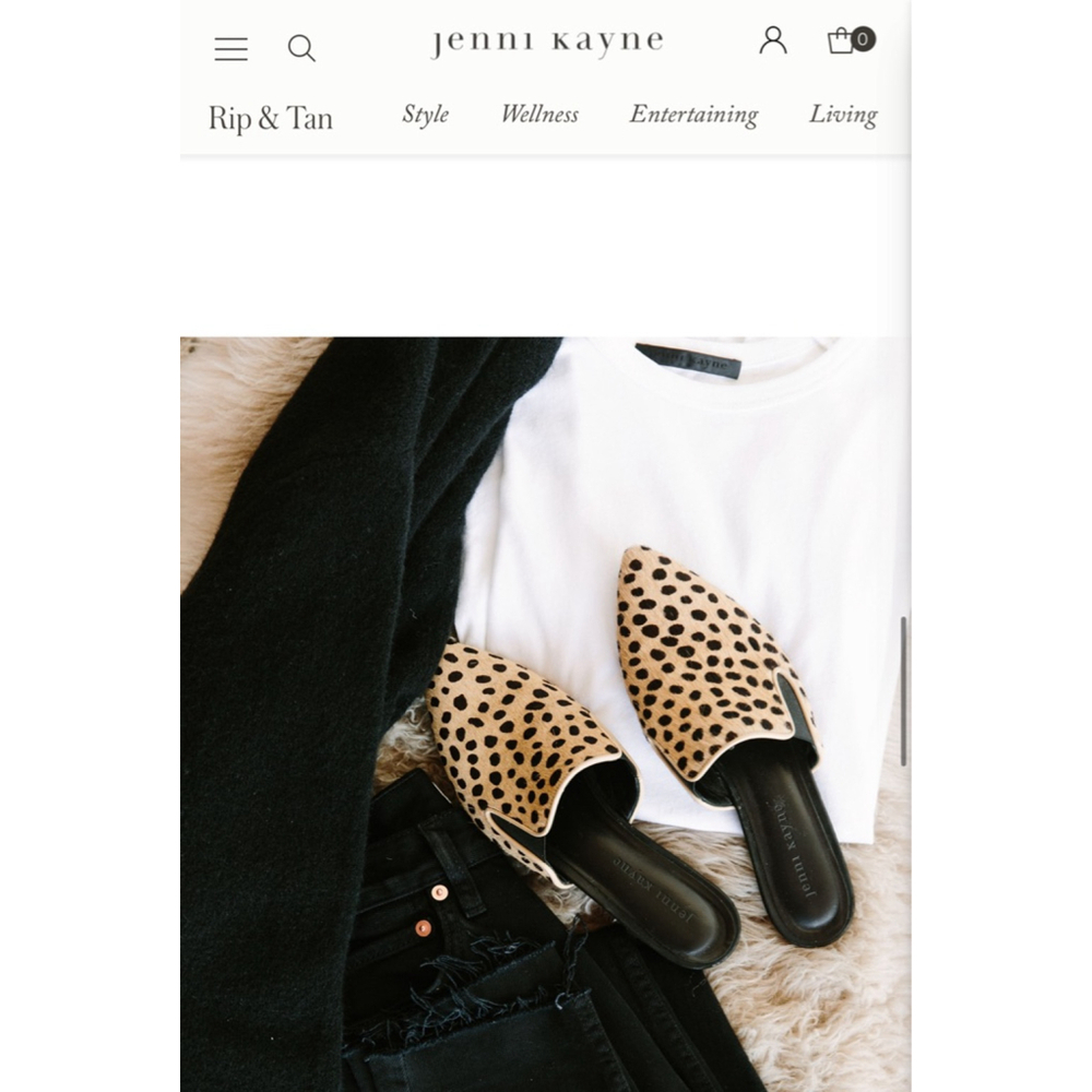 New Jenni Kayne Pony Hair Mule Size 9 Tan Black Leopard Print - Picture 4 of 7